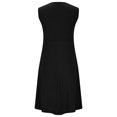 thumbnail image 5 of ChaoHeng Women Dresses Clearance under $5 Solid Color V-Neck Waist-Cross Pleated Sleeveless Midi Dress,Black S, 5 of 9