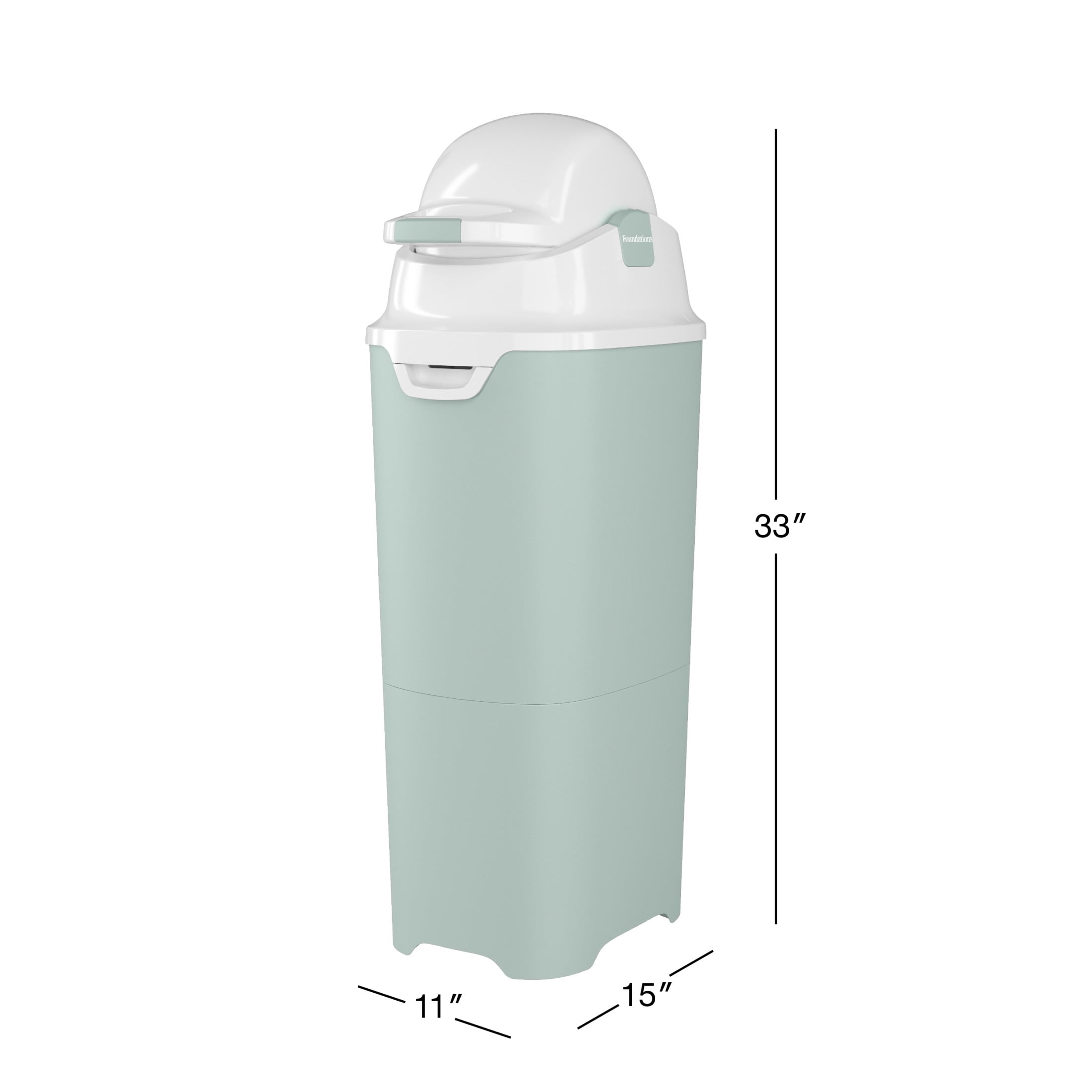 Foundations Premium Tall Diaper Pail Green