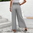 thumbnail image 6 of CIENVNSTG Floral Palazzo Boho Flowy Baggy Pants for Women Elastic High Waist Wide Leg Vacation Casual Long Lounge Trendy Trousers White S, 6 of 6