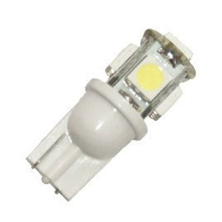 T10 194 Led Car Bulb，10 Pcs T10 LED White W5W 5-SMD 5050 Super Bright 168  2825 Wedge LED Car Lights Source Replacement Bulbs Interior Lamps 
