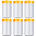 thumbnail image 1 of 6 Pack Tape And Drape, 1.8x62.3 Ft Pre-taped Masking Film For Auto Painting Covering, Plastic Pre-a, 1 of 1