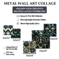 thumbnail image 4 of Designart "Dreamy Damask In Teal And Gold" Damask Wall Art Set Of 5 - Teal Bohemian Living Room Metal Art Set, 4 of 6