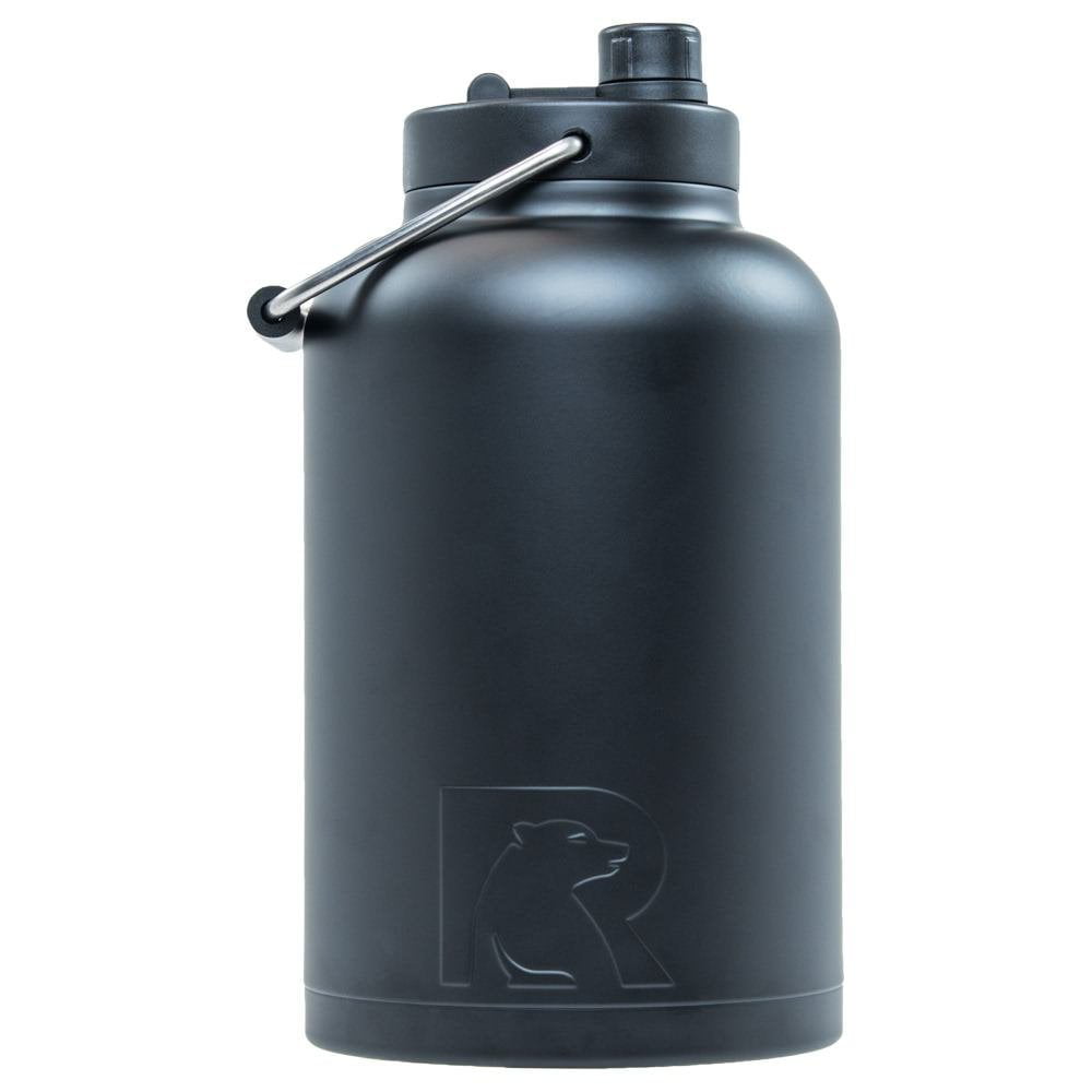 RTIC Double Wall Vacuum Insulated Stainless Steel Jug (Black, One Gallon)