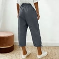 thumbnail image 5 of Axiiglly Womens Capri Pants High Rise Adjustable Waist Cropped Pants with Pockets, Gifts for Her, S-3XL, 5 of 9