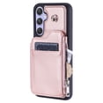 thumbnail image 2 of Compatible with Samsung Galaxy A54 5G PU Leather Clasp Flip Zipper Purse Case, with Shoulder Strap Lanyard for Women Credit Card Holder Cell Accessories Phone Cover for Samsung Galaxy A54 5G, Rosegold, 2 of 9