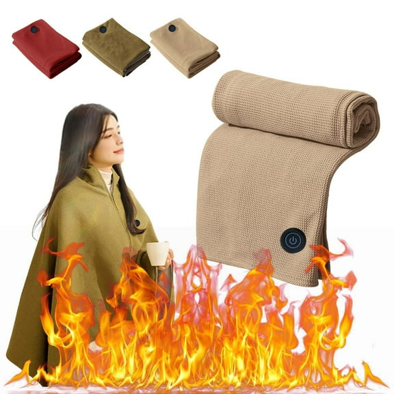 DAMAI Portable Heated Blanket Shawl Wrap for Women, Portable Heated Shawl Wraps for Women - 3 Heating Levels, Rapid Warm Wearable Electric Shawl, Machine Washable Heated Wrap for Neck & Shoulder