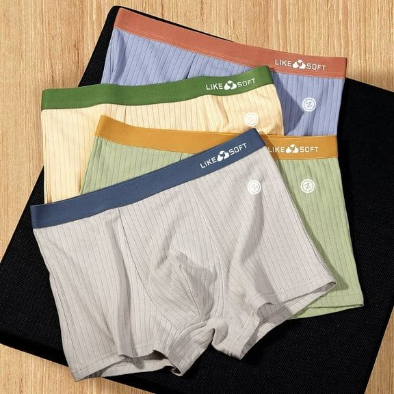 Men's Cotton Boxer Briefs - Breathable & Comfortable Underwear Multipack