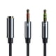 thumbnail image 1 of Cable divisor de auriculares, chapado en oro y trenzado fuerte, cable de audio divisor en Y, micrófono separado, puerto de auriculares, divisor de auriculares para juegos, adaptador de auriculares, 1 of 6