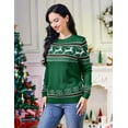 thumbnail image 4 of GymChoice Women's Christmas Sweater,Long Sleeve Reindeer Knit Pullover Tops, 4 of 7