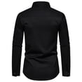 thumbnail image 5 of safuny Men's Fashion Long Sleeve Shirts Jackets Slim Suit Tops Big&Tall Solid Color Shackets Turn Down Collar Sweatshirts Button Casual Business Workout Outwear Black L, 5 of 9
