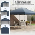 thumbnail image 3 of 10' x 10' Pop Up Canopy Tent Car Canopy with 3 Sidewalls Carpas Portable Garage Shed Party Tent for Garden, Patio, Height Adjustable, Navy Blue, 3 of 9