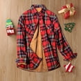 thumbnail image 2 of Women Fleece Lined Winter Coat Classic Button Down Collared Shirts Thicken Warm Shacket Jacket, 2 of 5