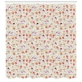 thumbnail image 3 of Ambesonne Vintage Shower Curtain, Antique Retro Tea Cups, 69"Wx84"L, Dark Coral Pale Pink, 3 of 3