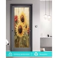 thumbnail image 5 of Window Privacy Film Spring Sunflower Stained Glass Window Film Decorative Sun Block Window Cover Summer Oil Painting Floral Leaf Plant Window Clings Static Adhesive Sticker for Bathroom 23.6"x59", 5 of 6