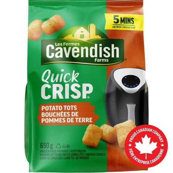 Les Fermes Cavendish Bouchées de pommes de terre Quick Crisp | Fait au Canada | Fière entreprise canadienne 650 gr