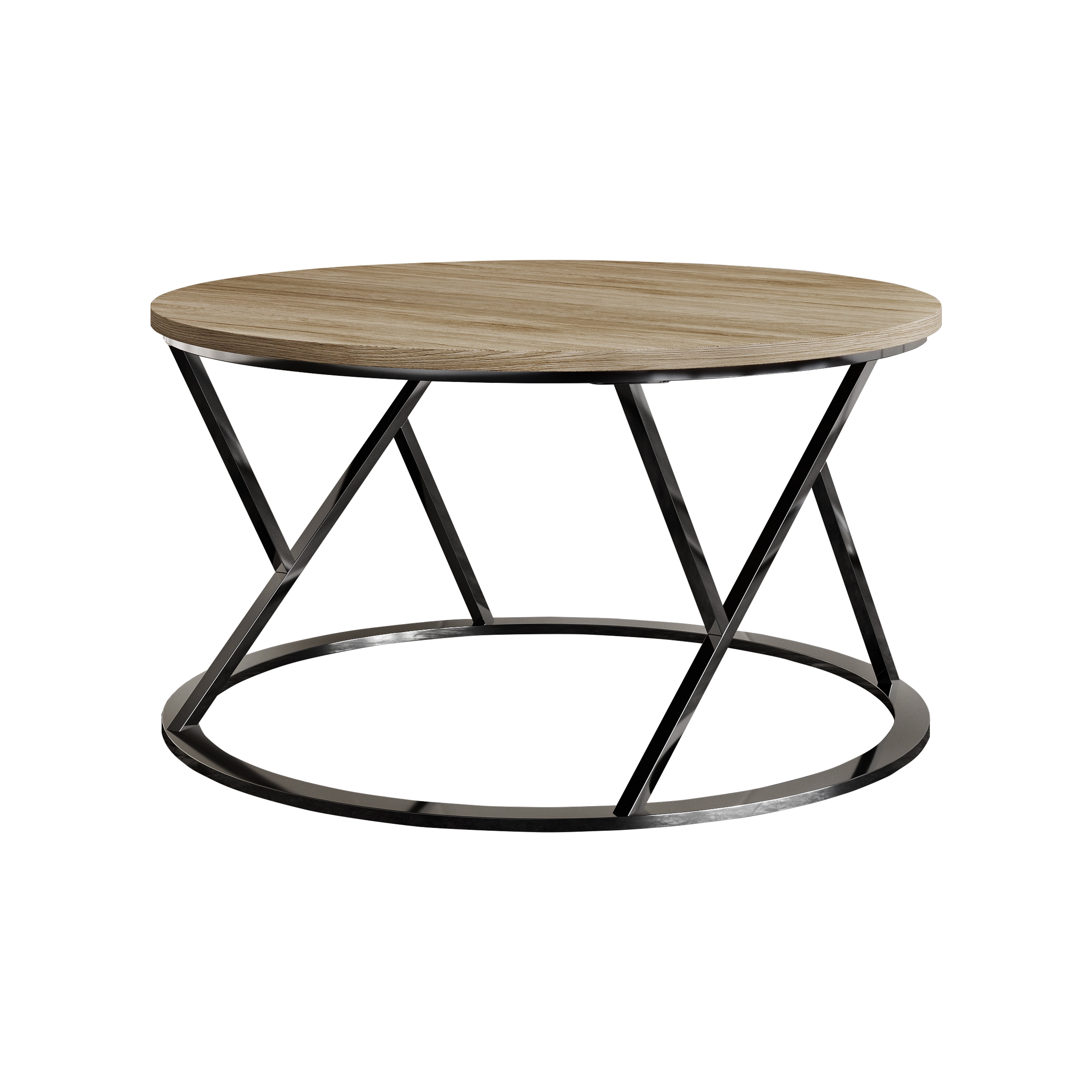 Castle Place Simple 3- Pieces Coffee Table Set, Brown Oak