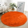 thumbnail image 2 of SARAG 7x7ft large Rug for Bedroom,Furry Carpet for Children Kids Room,Cute Soft Shaggy Area Rug for Girls,Orange, 2 of 2