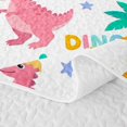 thumbnail image 5 of Erosebridal Cartoon Dinosaur Twin Quilt Set for Boys Girls, Tropical Palm Tree Twin Coverlet Set, 2-Piece, 5 of 7