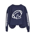 thumbnail image 2 of Blue Womens Sweatshirt Women's Rugby Printed Pullover Round Neck Casual Hoodie Fall Clothes for Women, 2 of 4
