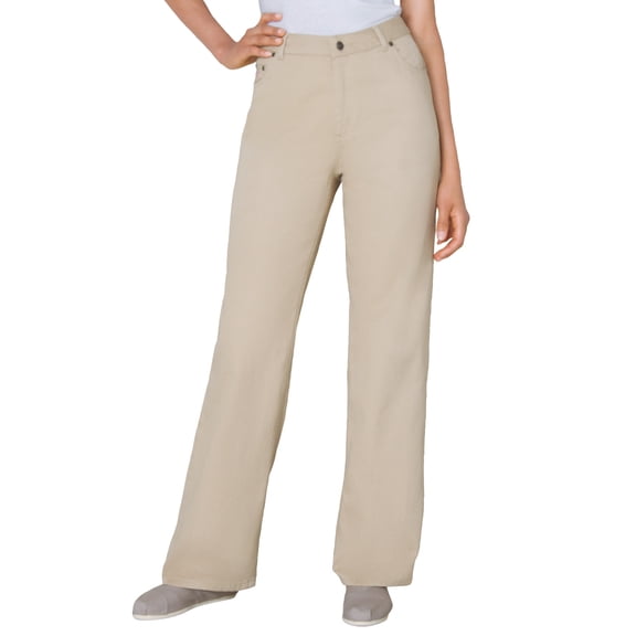 Woman Within Plus Size Tall Perfect Relaxed All-Cotton Denim Five-Pocket Jeans