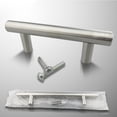 thumbnail image 4 of Door Drawer Kitchen Cabinet Bookcase Stainless Steel T Bar Handle Pulls Knobs Single Hole Double Point Fixed Handles 200mm, 4 of 7
