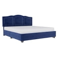 thumbnail image 1 of Modern Velvet 60" Queen Platform Bed with Storage Drawers in Blue, 1 of 7