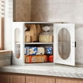 thumbnail image 2 of Corner Bread Box, Solid Wood Double Layer Adjustable Large Capacity, Farmhouse Vintage Kitchen Countertop Organizer with Acrylic Window, Retro Brown, 2 of 10