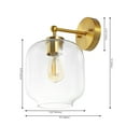 thumbnail image 3 of SAFAVIEH Edie LED Brass Gold Iron Wall Sconce with Clear Glass Shade, Set of 2, 3 of 10