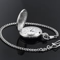 thumbnail image 4 of Minzimin Smooth Pocket Watch Alloy Steel Quartz Roman/Arabic Numerals with 37cm Chain for Father's Day Xmas Best Gifts, 4 of 7