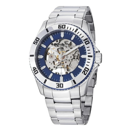 Stuhrling Original Stuhrlng Original Men's Automatic Skeleton Regatta Stainless Steel Link Bracelet Watch