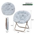 thumbnail image 2 of Round Foldable Oversized Moon Saucer Chair for Adults Large Cozy Chair for Bedroom, Living Room, Blue, Set of 2, 2 of 5