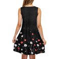thumbnail image 4 of Black Ladies Midi Knee High Dresses Floral Print Loose Fit Dresses for Juniors Sleeveless Boat Neck Spandex Brunch Fall Summer Dresses 2025 Clothing XXL, 4 of 6