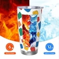 thumbnail image 6 of 20oz Car Cup Three-Piece Set Of Single Silver Edge No Smell Easy To Carry Heat Preservation For Daily Car Sports Travel Multicolored Building Block (15), 6 of 8