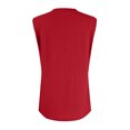 thumbnail image 7 of Women's Fashion Round Neck Sleeveless Slit Tank Top, Solid Color Casual Top for Stylish Summer Outfits,Red,XL, 7 of 7