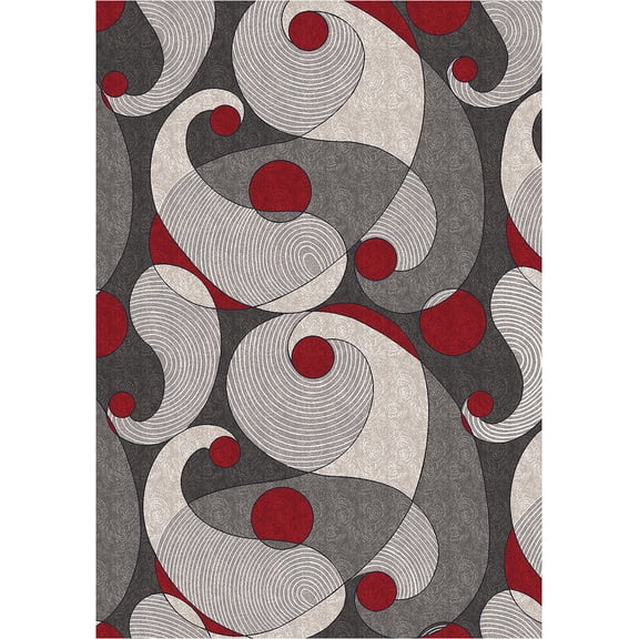 Milliken Top 30 Area Rug Muse Ebony Circles Tears 5' 4" x 7' 8" Rectangle