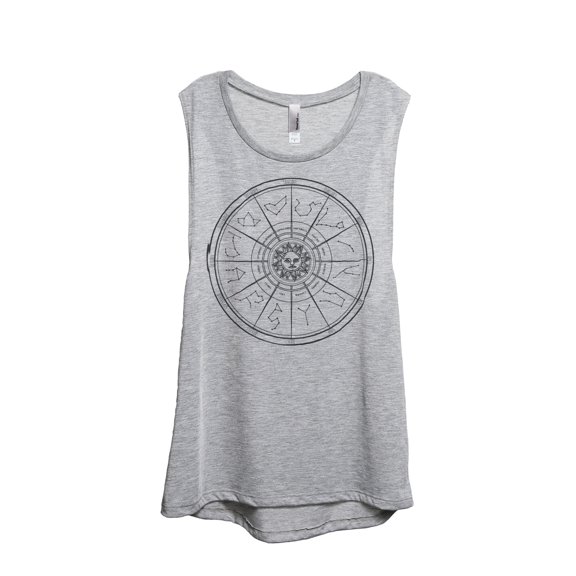 Thread Tank Zodiac Constellation Women's Sleeveless Muscle Tank Top Sport Grey Small