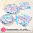 thumbnail image 3 of PYYNA-Grencian 96PCS Mermaid Birthday Party Decorations Mermaid 2nd Birthday Plates and Napkins Disposable Little Mermaids Tableware Set for Girls 2 Year Old Girl Party Supplies Serves 24, 3 of 3