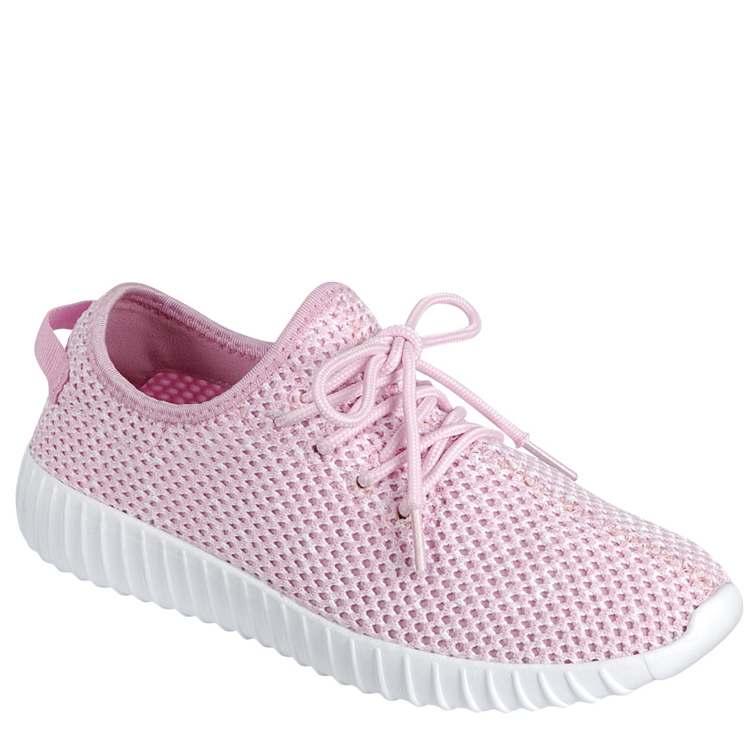 pink walking sneakers