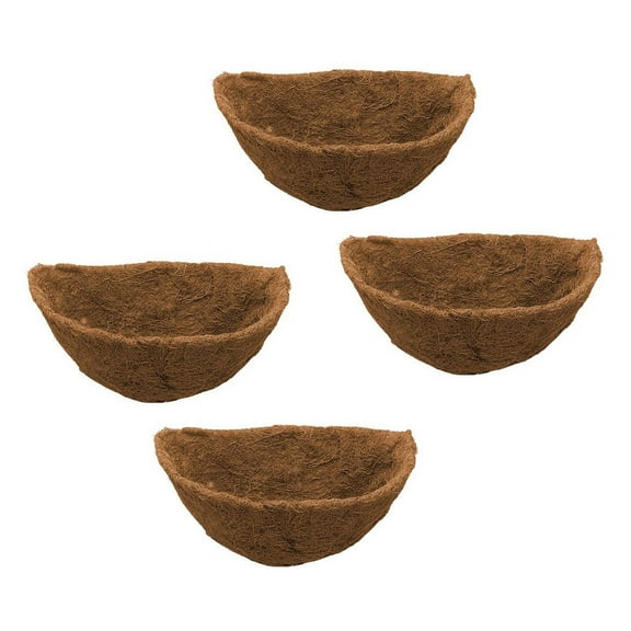 Half Round Liner,Half Circle Wall Planter Fiber Replacement Liners for Wall Hanging Baskets 4Pack 14 Inch