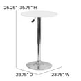 thumbnail image 3 of Bowery Hill Wood/Chrome Swivel Round Adjustable Bar Table in White, 3 of 3