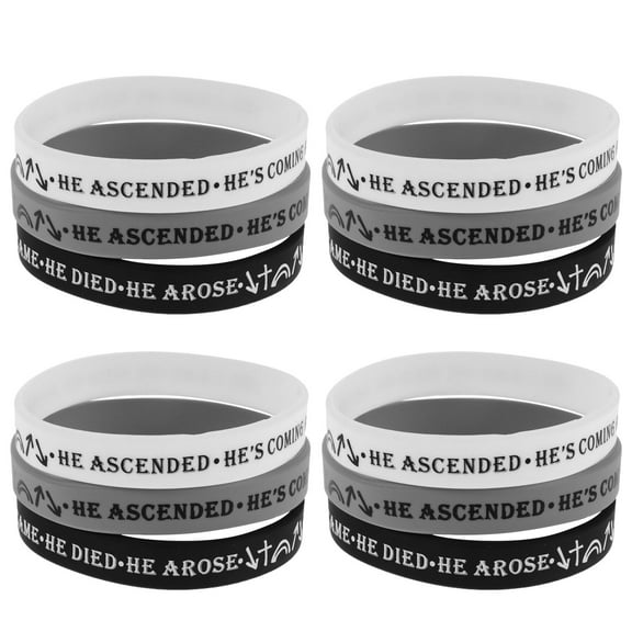 Homoyoyo 12Pcs Inspirational Bible Silicone Bracelets for Women - Spiritual Encouragement Wristbands for Events and