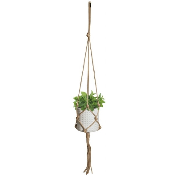 Misco Ceramic Macrame Hanging Planter, 5.12inch High and 5.12 in Diameter Macrame Plant Holder, Perfect for Plants and Succulents, with Jute for Indoor and Outdoor…