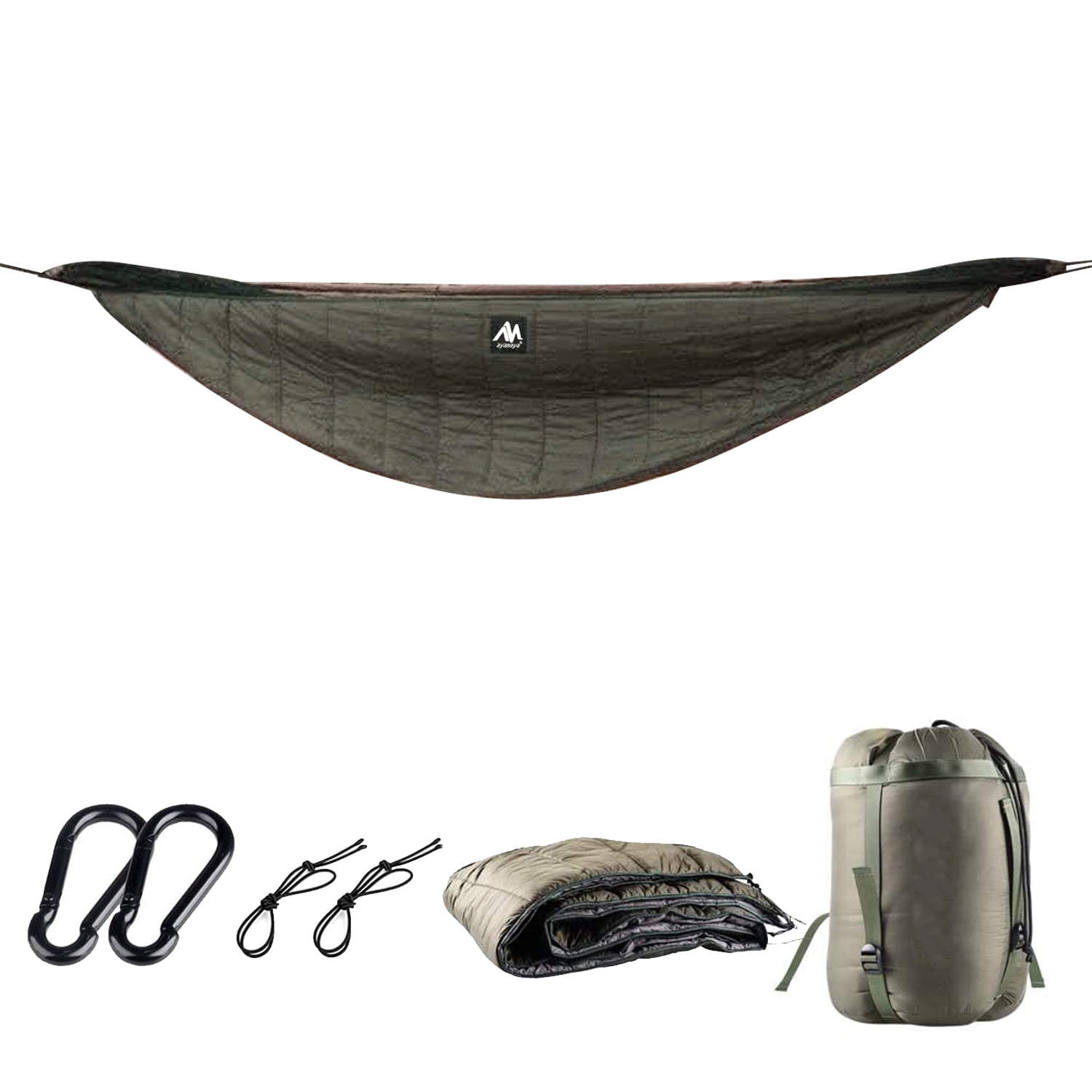 KANCOKIT Hammock Quilt, Winter Warm Under Quilts for Hammocks, Essential Outdoor Survival Gear for Camping Backpacking Traveling, Green