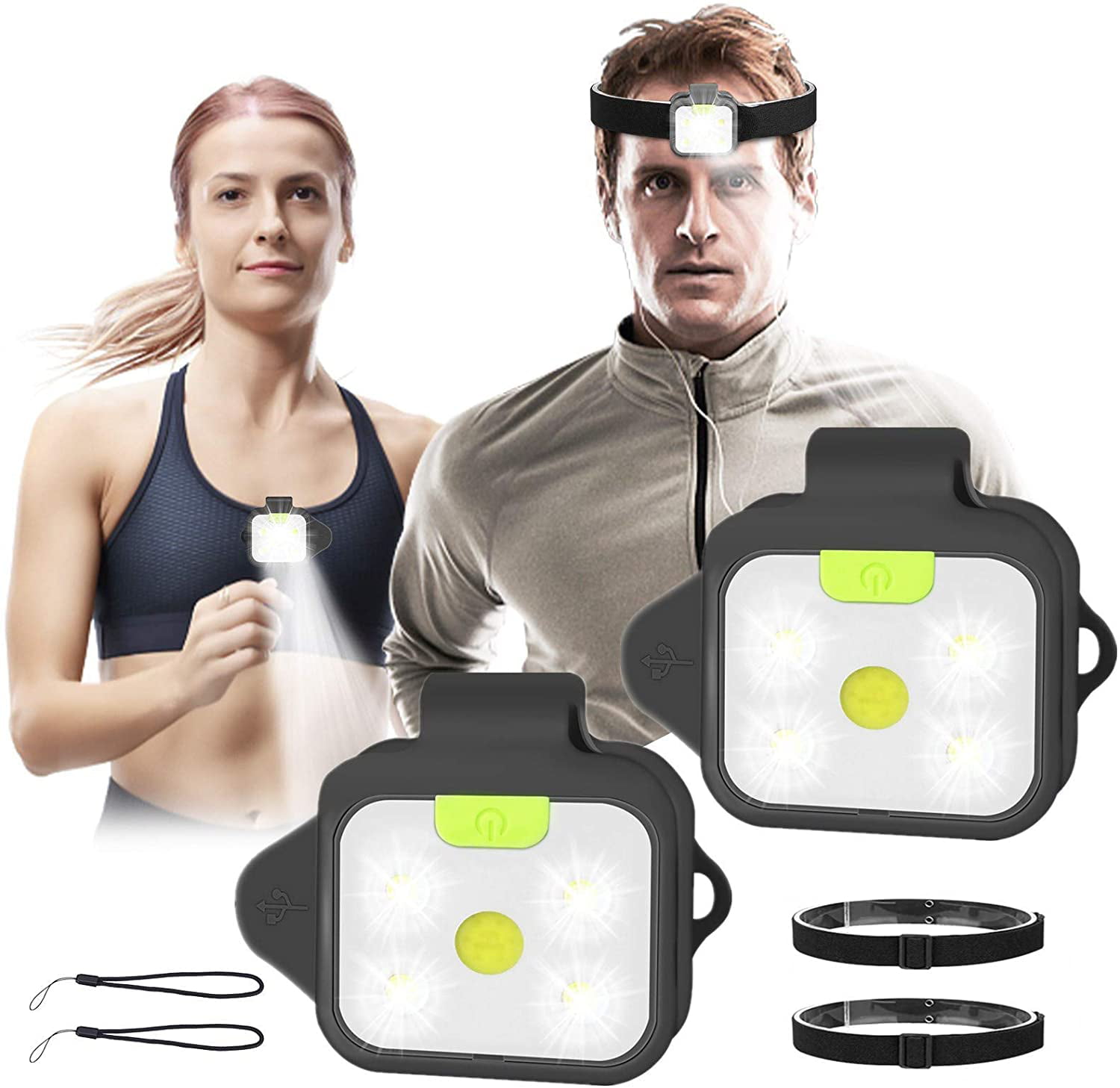 Silicone USB Charging Light Running Light Running Reflective Running Gear Clip On Running Light Jogging Outdoor Adventure Hiking LED Safety Light Safety Running Jogging Lights for Camping