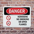 thumbnail image 4 of (2 Pack) Kerosene No Smoking Or Open Flames OSHA Danger Sign 14 Inch X 10 Inch Indoor / Outdoor Rust-Free Aluminum Metal Signs for Workplace, Workshop, and Construction Site, Made in, 4 of 8