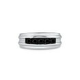 thumbnail image 2 of 10kt White Gold Mens Round Black Color Enhanced Diamond Band Ring 1 Cttw, 2 of 4