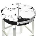 thumbnail image 3 of Easygdp Doodle Cute Cat Easy To Install Bar Chair Cover&Cound Chair Cover&Elastic Stool Cover, Washable&Bottom With Elastic Edge - 12 Inch, 3 of 7
