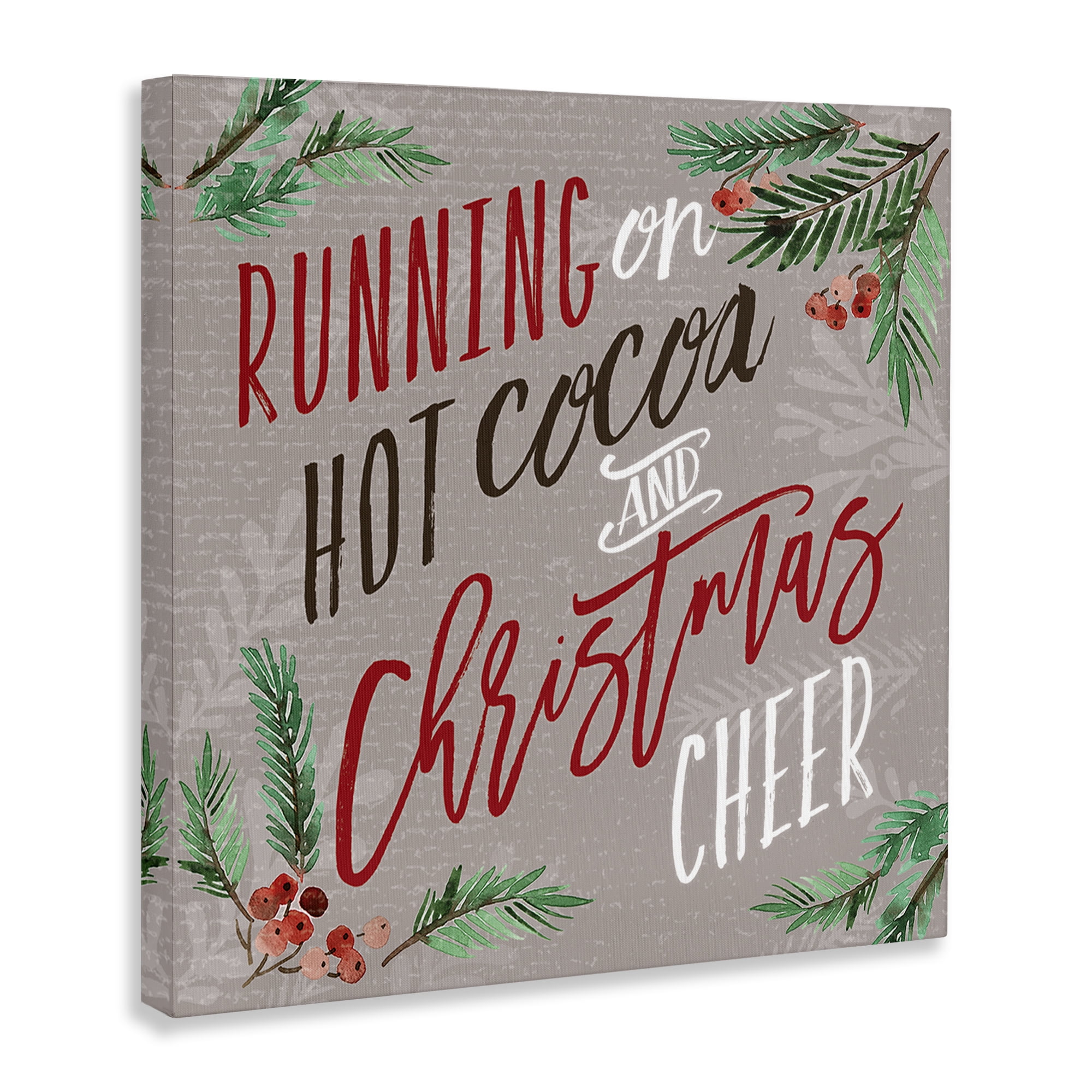 Stupell Industries Cocoa & Christmas Cheer Holiday Painting Gallery Wrapped Canvas Art Prints Wall Art, 36 x 36