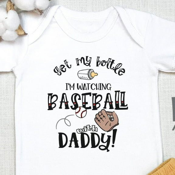 Baby Bodysuit BELLA CANVAS Baseball, Funny Baseball Bodysuit, Watching Baseball With Daddy, Newborn Outfit, Baseball Fan, I Like Baseball, Sport Onesie