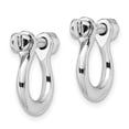 thumbnail image 2 of TheJewelryHut Designer Sterling Silver Rhodium-plated Polished Med. Shackle Link Screw Earrings, 2 of 3